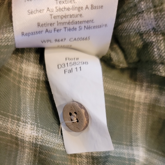 Eddie Bauer Flannel Top Size XS Olive - Picture 4 of 7